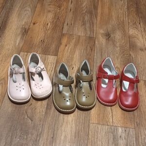 Stylish Girls Shoes Set of 3- Pink, Brown, and Red L'Amour Size 13